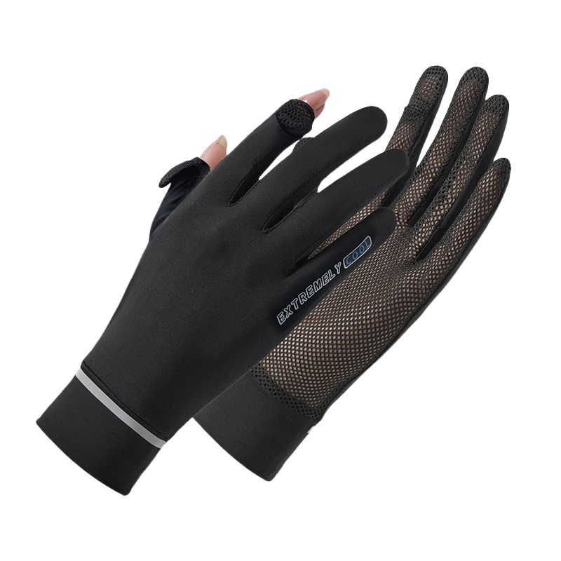 恒源祥女士防晒透气网布手套HYX018ST（单位：副） 暗夜黑