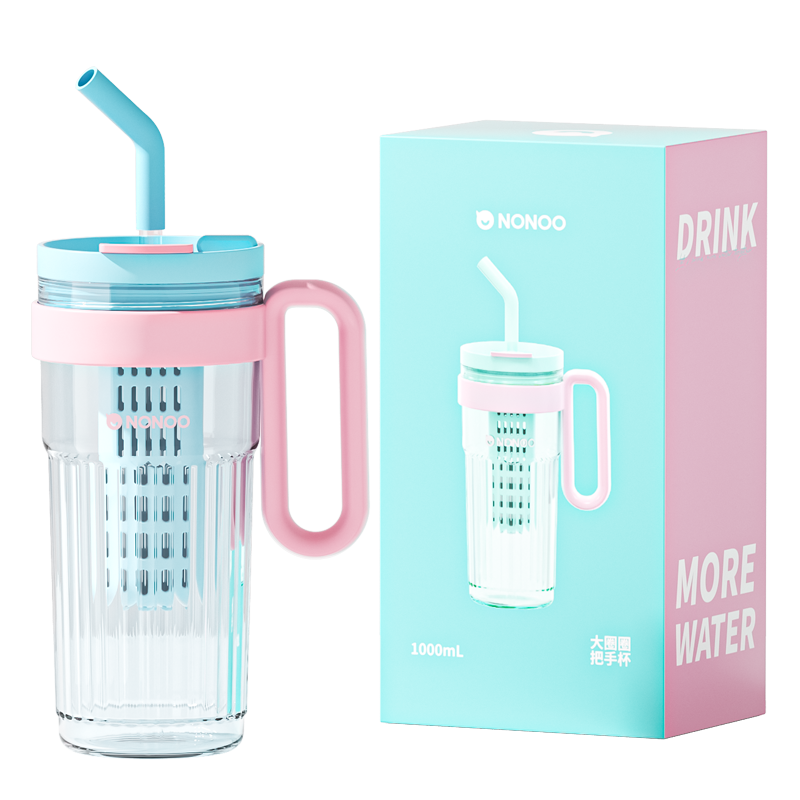 NONOO大圈圈把手杯NP1000Q1 1000ml薄荷绿（单位：个） 绿色