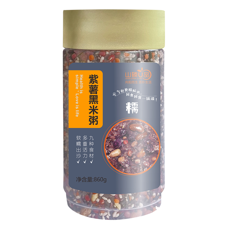 山臻U品紫薯黑米粥860g杂粮 /罐