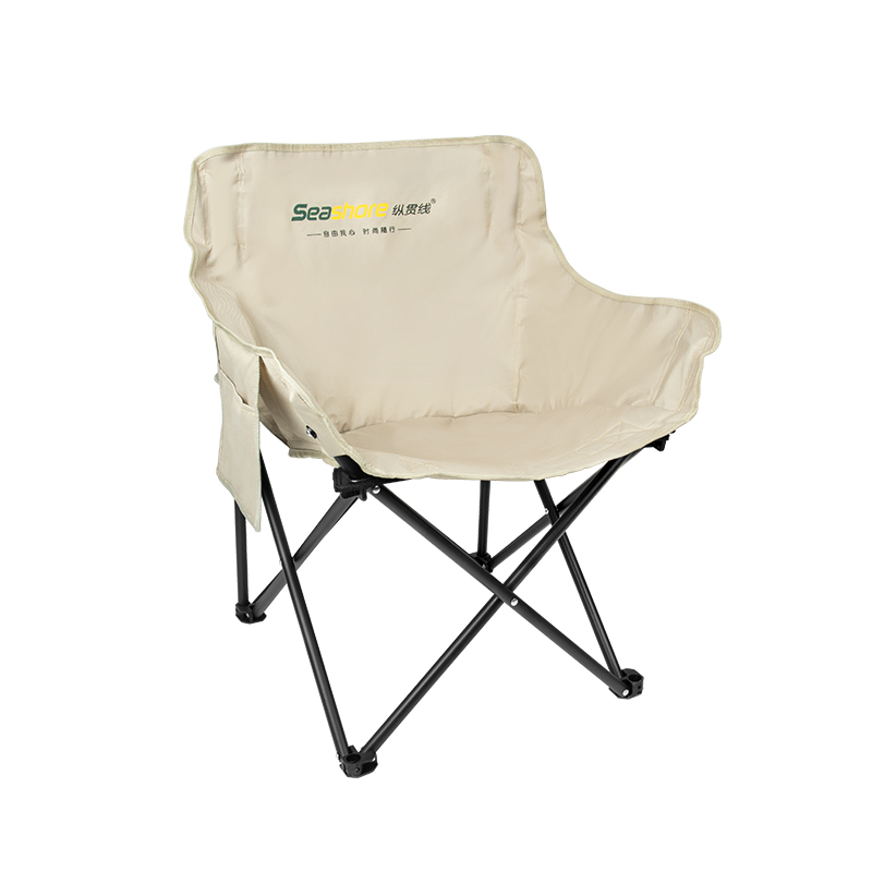 纵贯线露营折叠月亮椅 单位：个 自然色 米白色