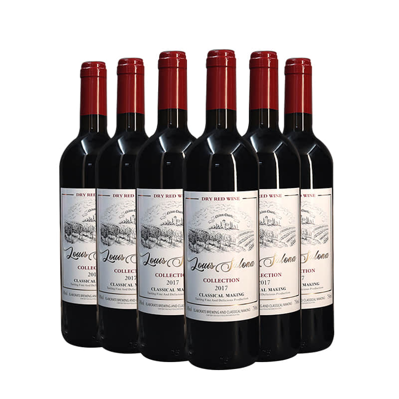 路易萨洛纳珍藏干红葡萄酒原酒进口高档红酒整箱750ml*6支 灰蓝色