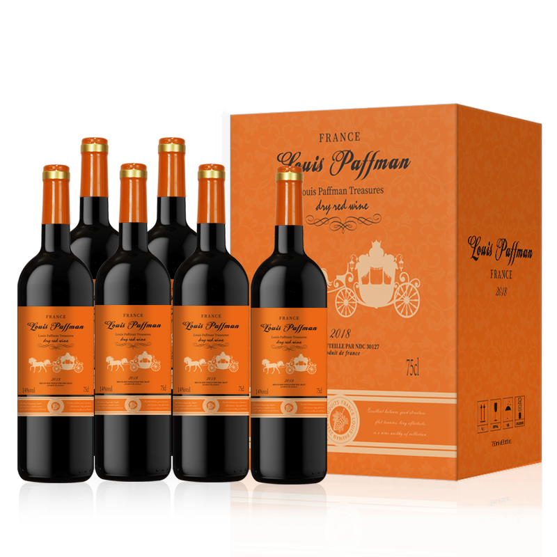 路易帕夫曼珍藏干红葡萄酒14度葡萄酒750ml*6支送礼红酒 整箱 灰橙色