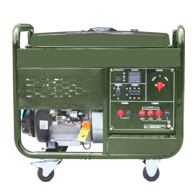 DONMIN东明8kW汽油发电机单三相便携式发电机 DMDS10000CXD-BD台 军绿色