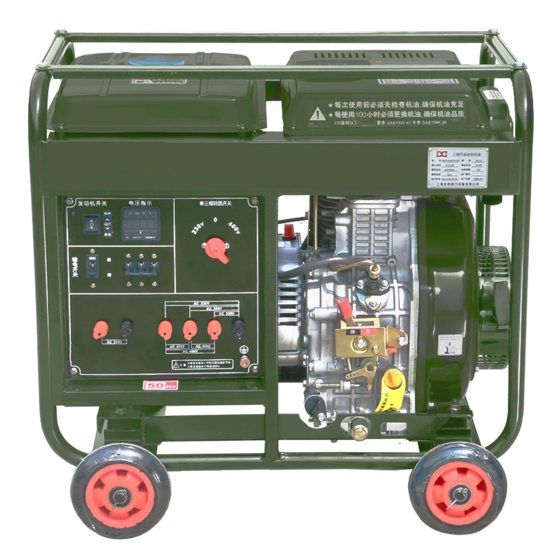 东明 DONMIN 6kw单三相双电压同等功率柴油发电机DMDS7500LE-BD台 军绿色