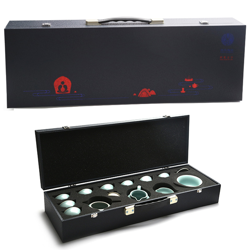 苏氏陶瓷（SUSHI CERAMICS）J0101茶具套装汝窑开片可养金线12头（单位：套） 蓝色