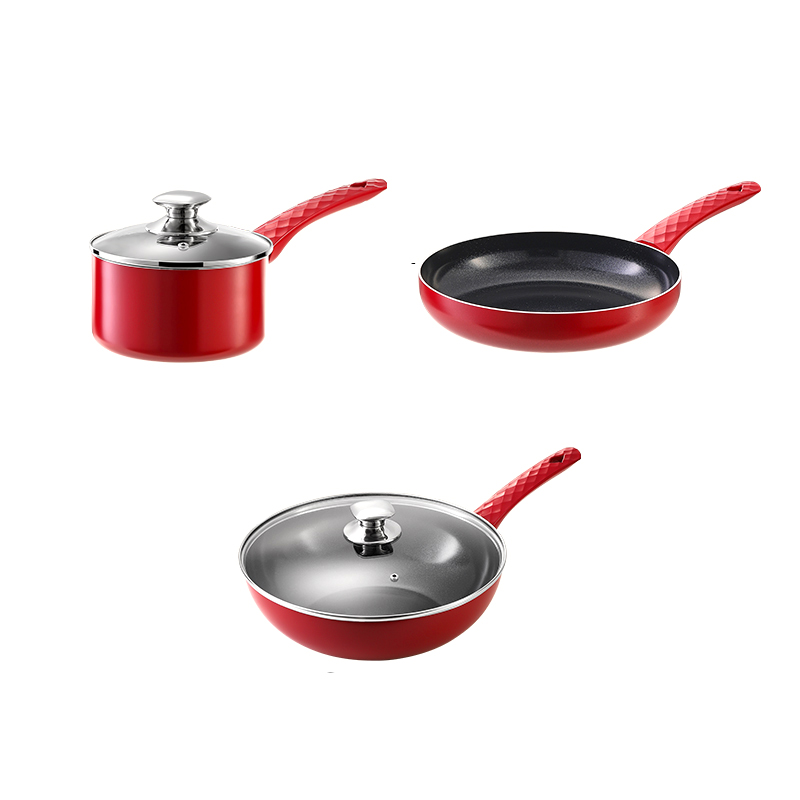 欧美达 蓝钻陶瓷不粘锅三件套 LZC-3（套） 甜莓味