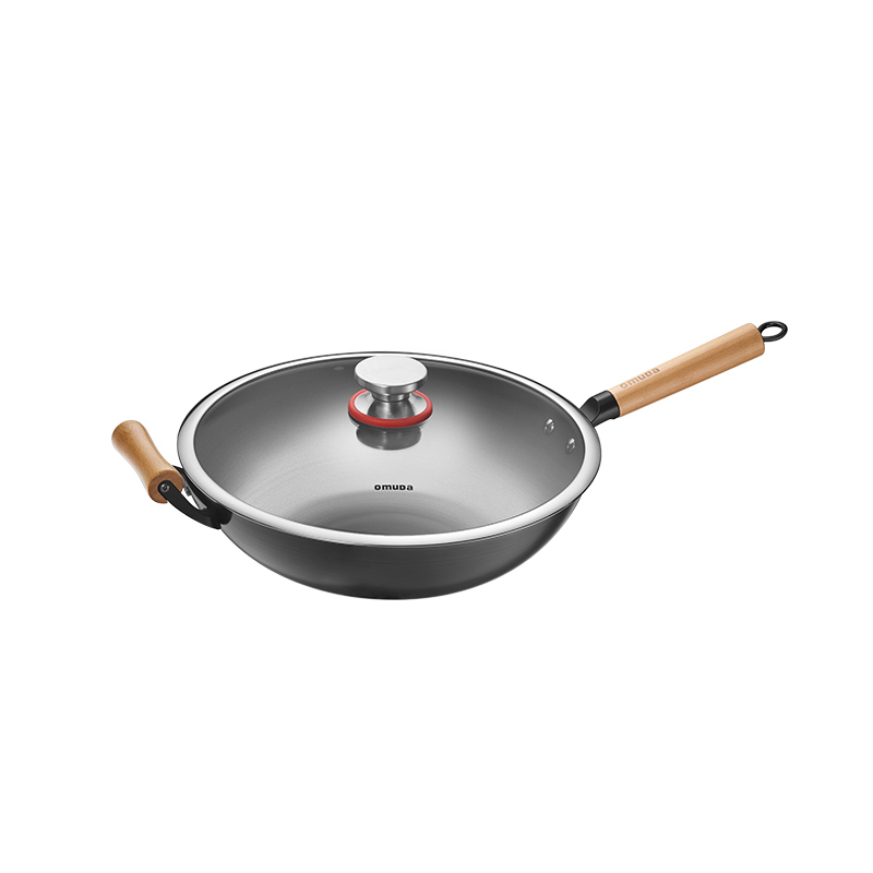 欧美达国匠系列-中式精铁炒锅A款34CMJTC34-A（个） 铁灰色