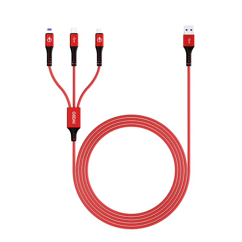 GSDAi极时代6A三合一数据线GT-3001S 单位 条 红色