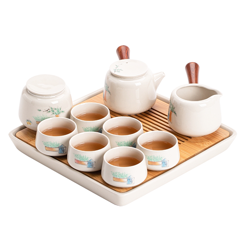 苏氏陶瓷（SUSHI CERAMICS）J0506茶具套装草木灰釉双侧把壶煮面陶瓷茶盘（单位：套）  