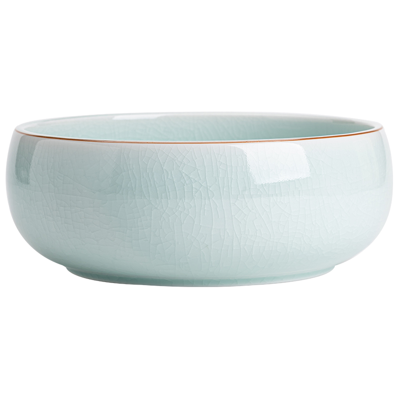 苏氏陶瓷（SUSHI CERAMICS）J0676茶洗汝窑卵青圆融茶洗建水（单位：个） 蓝