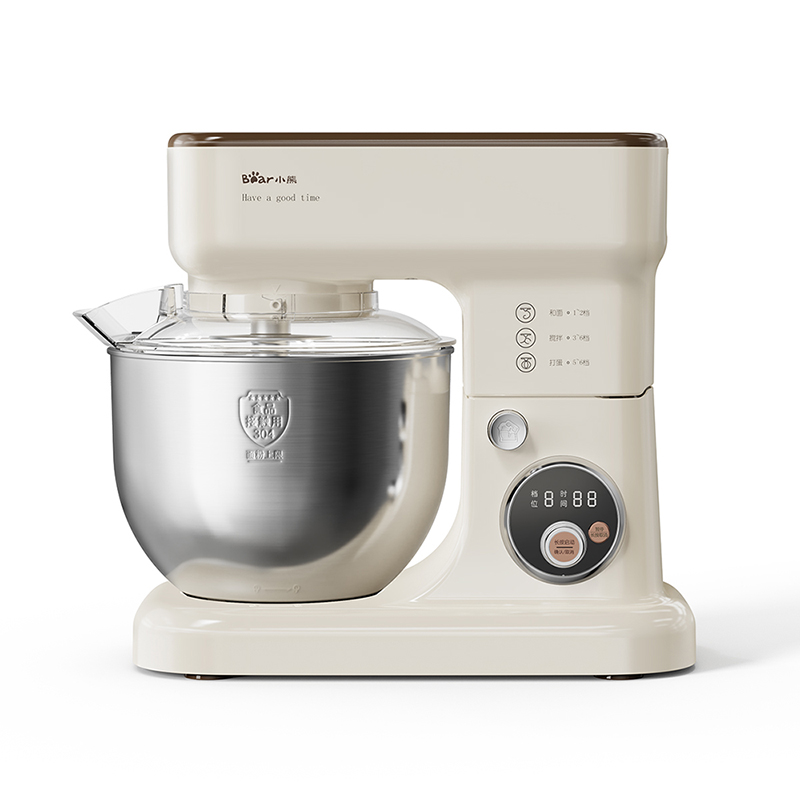 小熊 家用和面机揉面机 多功能打蛋器 全自动搅拌料理机SJJ-E08G1 5L（台） 米白色