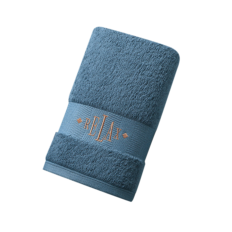 康尔馨希尔顿布莱恩单条面巾75*40*200g袋装（单位：条） 蓝色