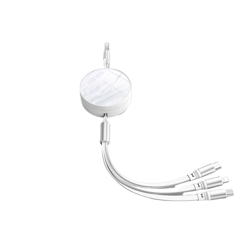 MiNEJONi66W快充伸缩一拖三数据线S13（单位：条） 白色