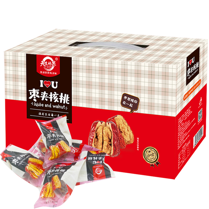 天生好果红枣夹核桃500克（单位：盒） 500克