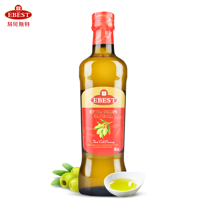 易贝斯特特级初榨橄榄油500ml瓶 红色