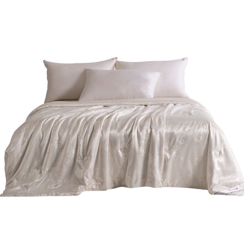 蚕花娘娘100%蚕丝被200*230cm凤尾花意1000g（单位：床） 白色 填充物1000g