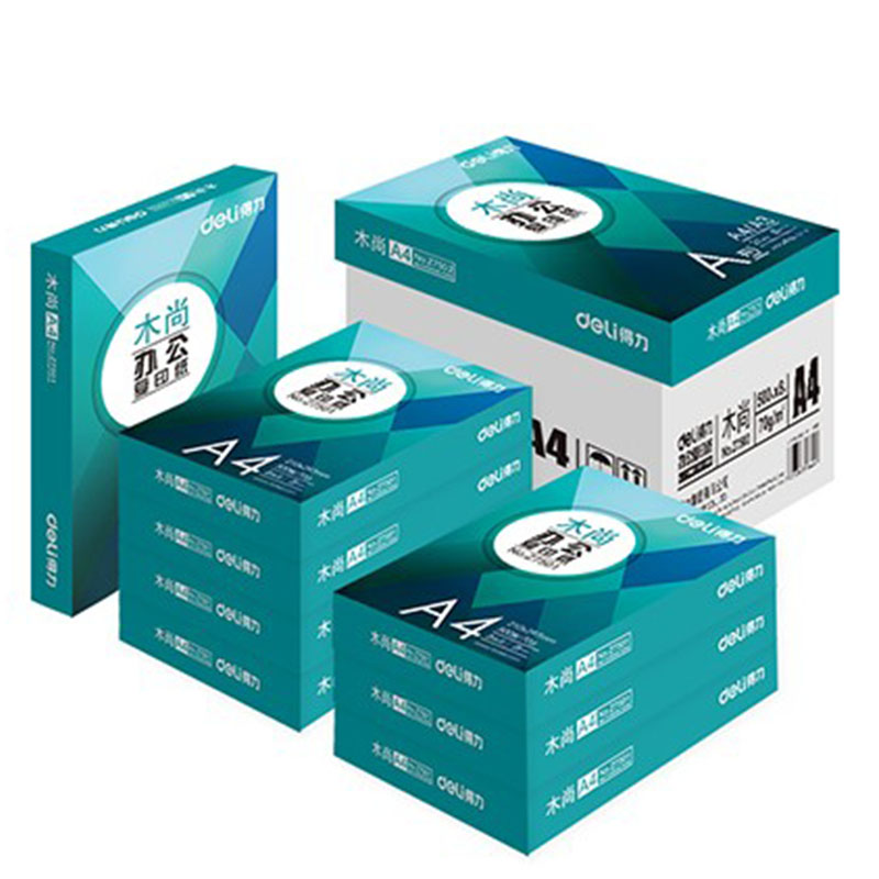 得力（deli）Z7503 木尚复印纸 A4 70g 500张/包 8包/箱（4000张）单位：箱 白色
