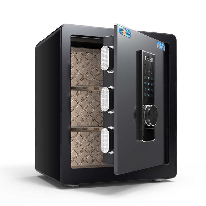 虎牌保险柜家用办公小型保险箱电子密码全钢防盗床头保管柜可入墙 博越系列 45cm 黑色单位/台 黑色