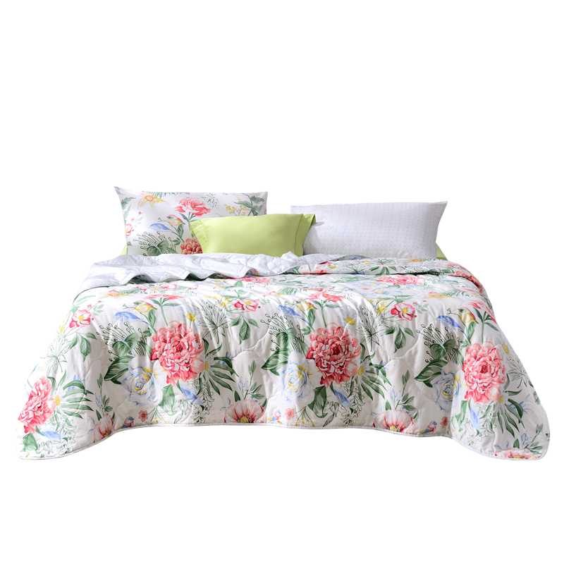 富安娜(FUANNA)清七孔抗菌印花夏被-巧若芙蓉203*229cm（370g）（单位：床） 花色