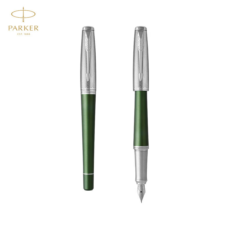 派克（PARKER）钢笔 签字笔 商务办公送礼 男女生日礼物学生练字书法礼品文具都市森林寄语墨水 套 松石绿