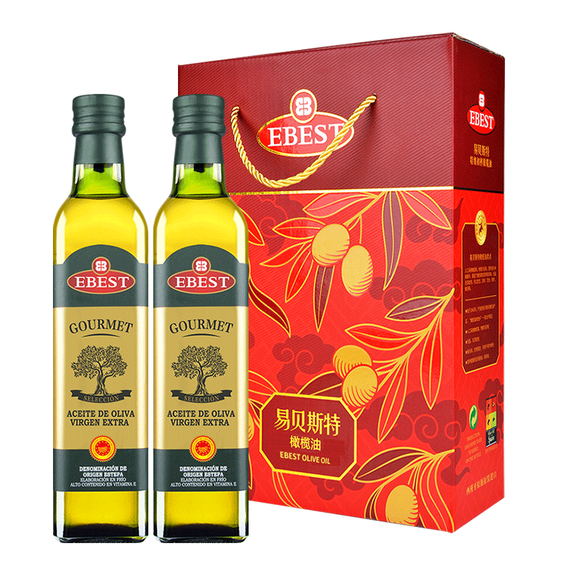 易贝斯特欧洲国家地理标识礼盒500ml*2单只礼盒 中国红