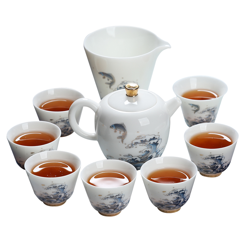 MULTIPOTENT元青 YQ-RYTC-ZTCJ-202201-07茶具套装羊脂玉瓷迎宾壶套组 白色