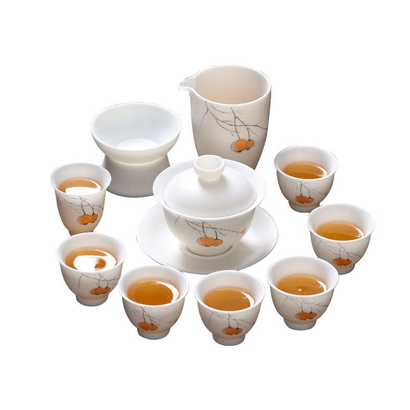 MULTIPOTENT元青 YQ-GN-ZTCJ-202111-02整套茶具白瓷素烧事事如意礼盒套装 白色