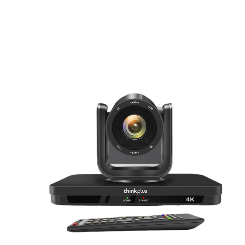 联想thinkplus视频会议摄像头800万像素4K高清20倍变焦AI跟踪HDMI/SDI/USB台 曜石黑