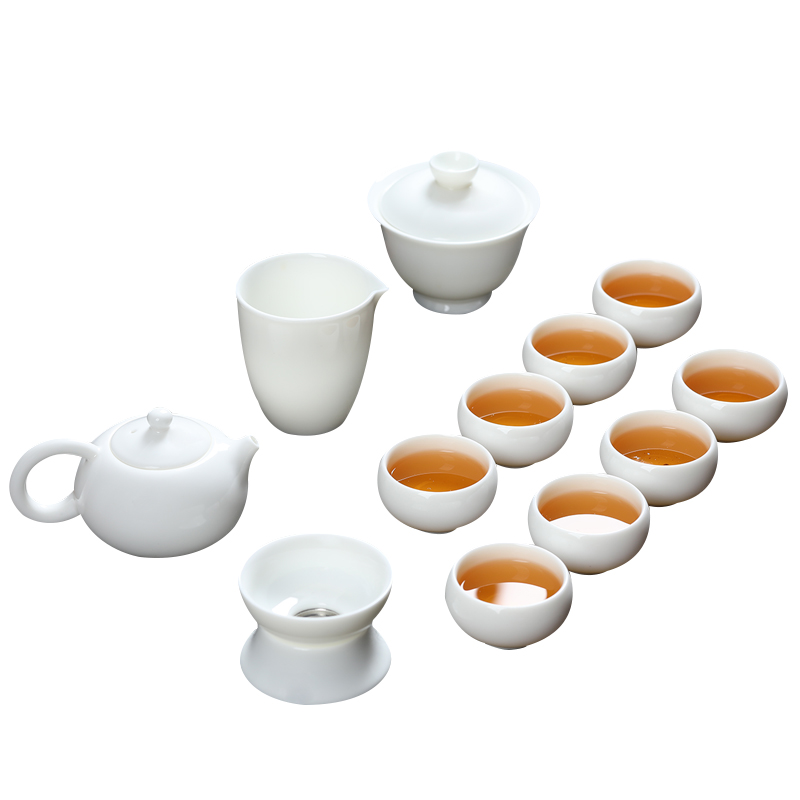 MULTIPOTENT元青YQ-CJF-ZTCJ-201809-01茶具套装中国白西施壶禅定杯12头 白色