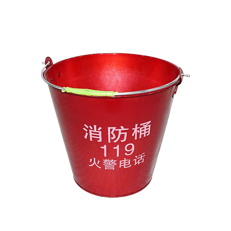 信霆 中号圆桶消防桶 加厚消防铁桶8L黄沙桶（单位：个） 红色
