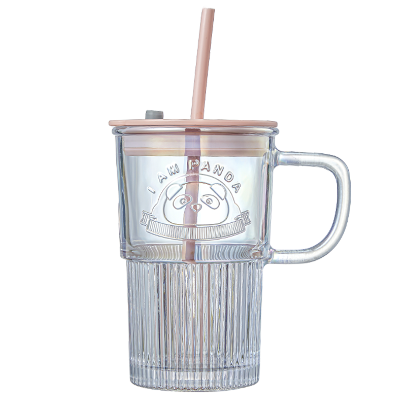 乐唯诗熊猫吸管杯400ml*1只极光粉/套 粉色