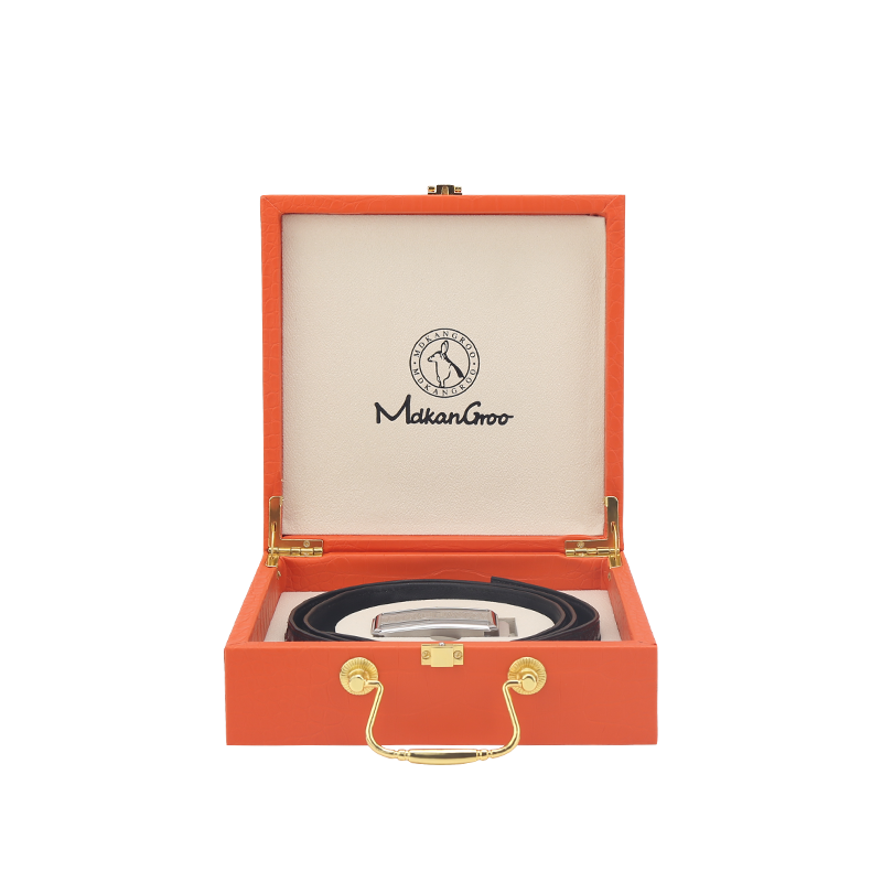 美都袋鼠/MDKANGROO鳄鱼皮男士自动扣皮带MDE317AM319-DA-M5（单位：条) 黑色