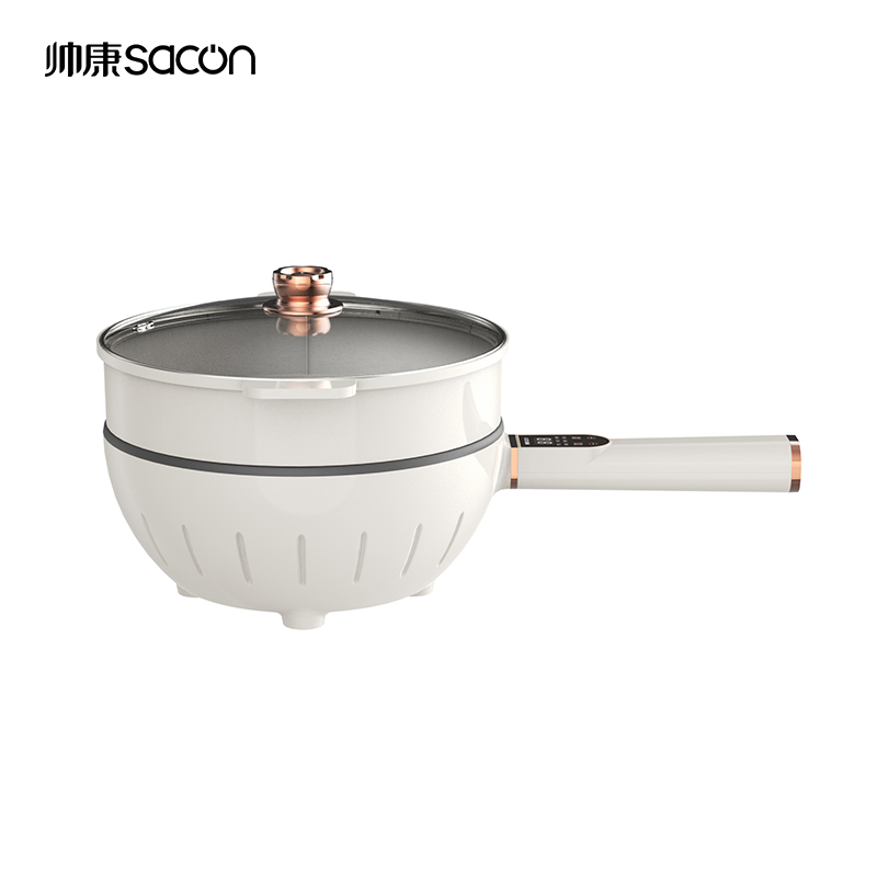 帅康HGLW-4A带蒸格4L多功能料理锅电炒锅电火锅（台） 白色