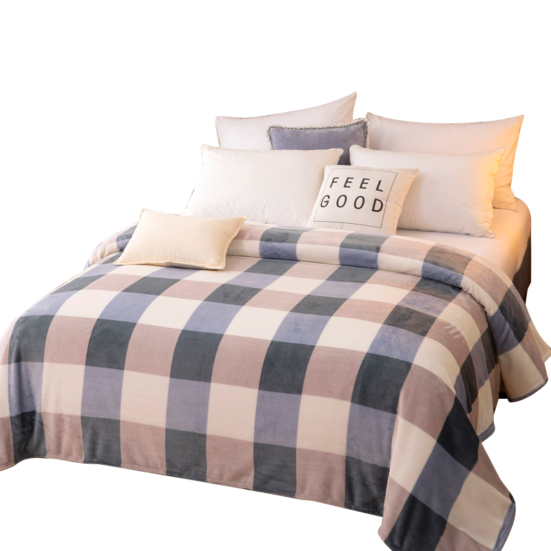 蓝若亭 LRT-FJ0003X 法兰绒云绒四季盖毯-罗德150*200cm（单位：条） 灰蓝色