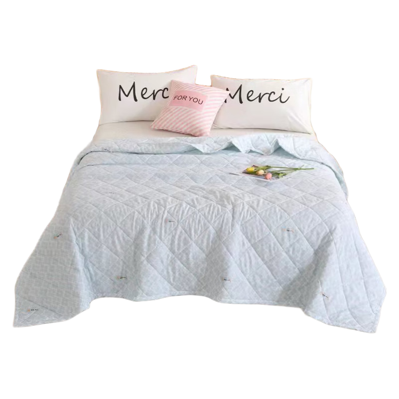 蓝若亭 LRT-FJ0102X 超声波舒爽夏被-心香印150*200cm（单位：条） 天蓝色