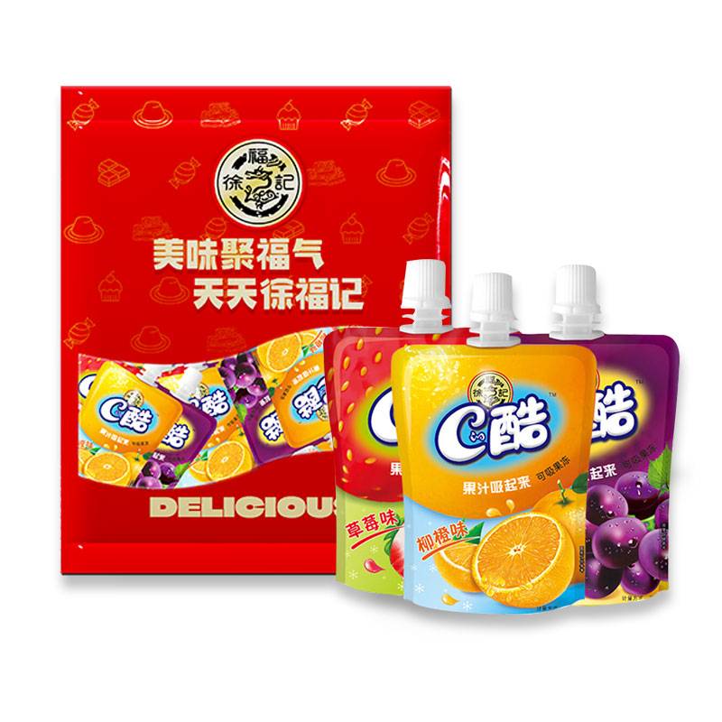 徐福记C的酷果冻（混合口味）840g/袋 枫叶色