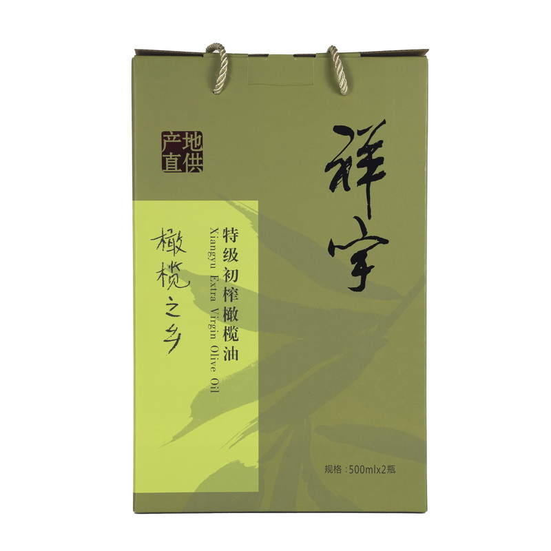 祥宇橄榄之乡特级初榨橄榄油 500ML*2 单位：盒 茶色