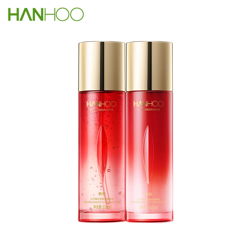 韩后红石榴红茶酵素精粹水乳组合（水110ml+乳110ml）(单位:组) 红色