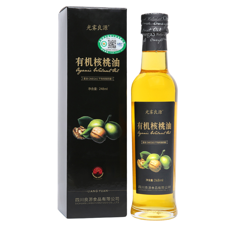 光雾良源有机核桃油黑瓶248ml/瓶 黑色