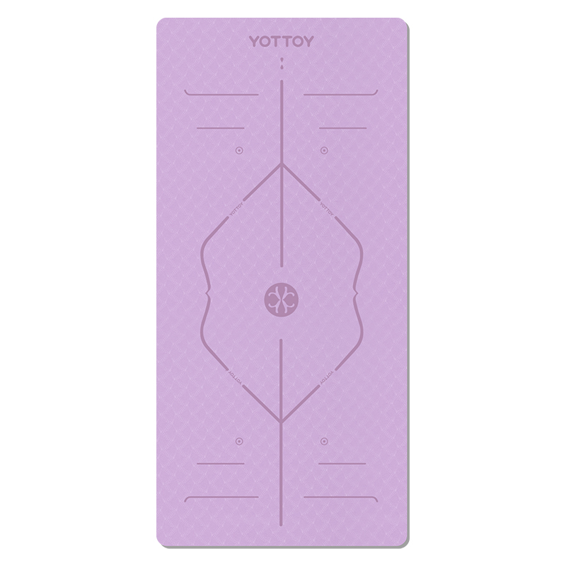 yottoy瑜伽垫 男女士健身垫TPE专业防滑隔音减震加宽加厚训练运动垫185*80cm【升级体/个 紫色