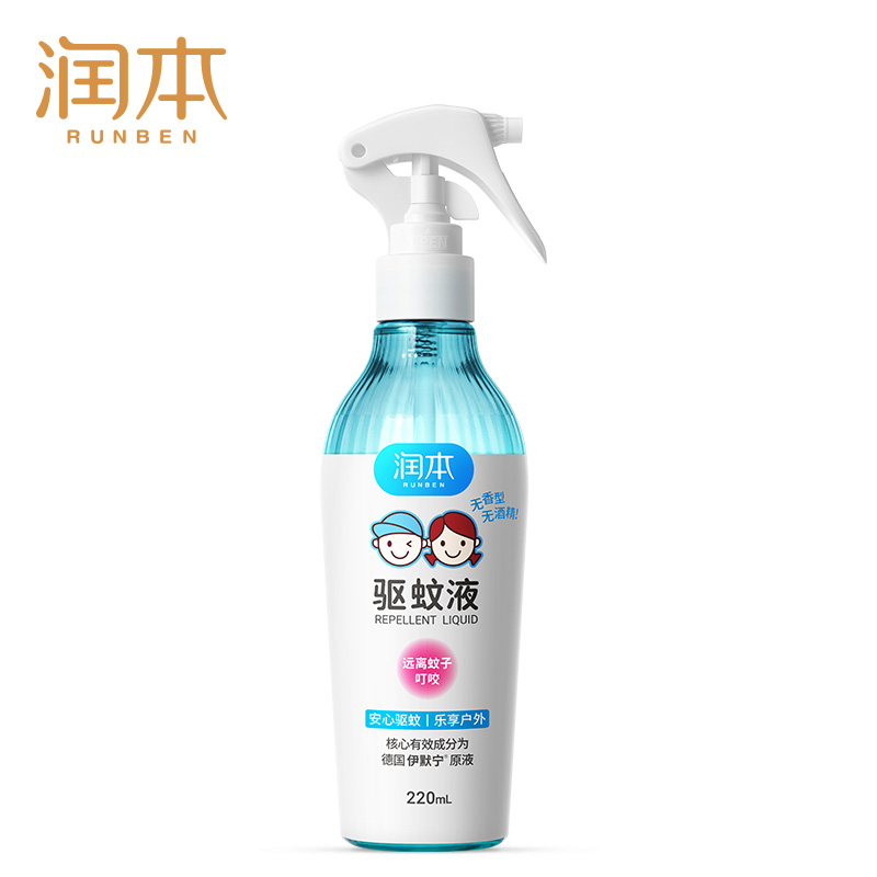 润本（RUNBEN）儿童驱蚊液驱蚊脂无香220ml-7%/瓶  