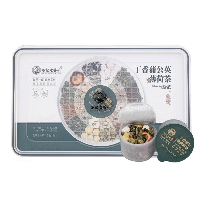 谷记老谷头 丁香蒲公英薄荷茶480g（内含30罐）盒  