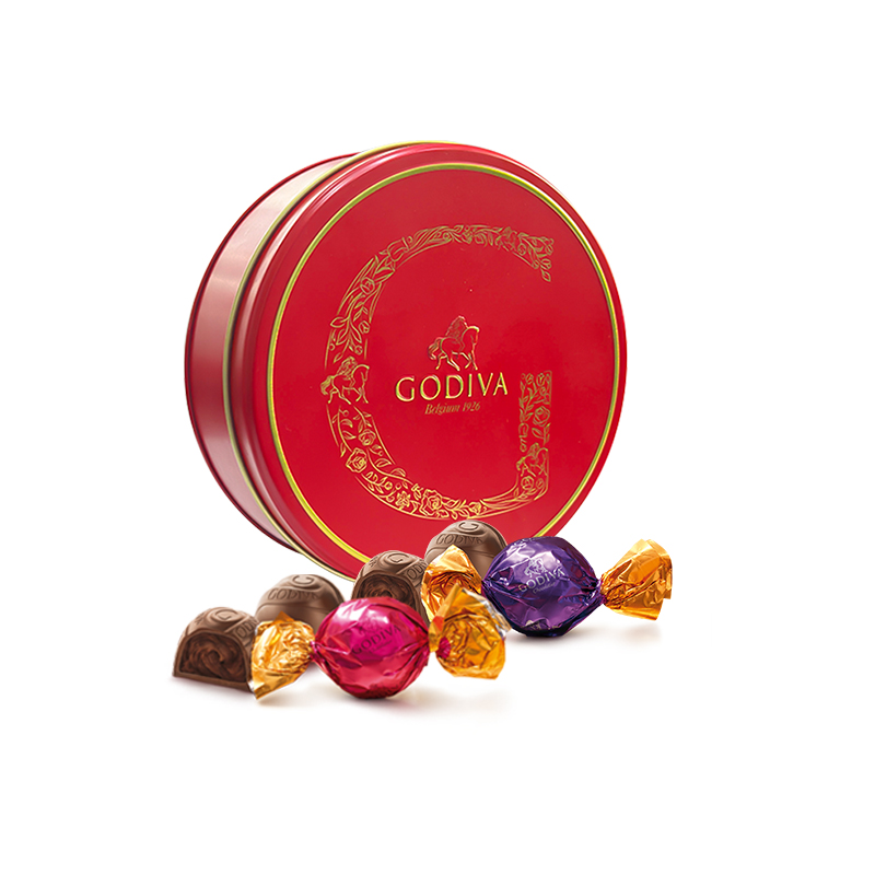 歌帝梵精选松露形巧克力铁听6颗装60g 枫叶色