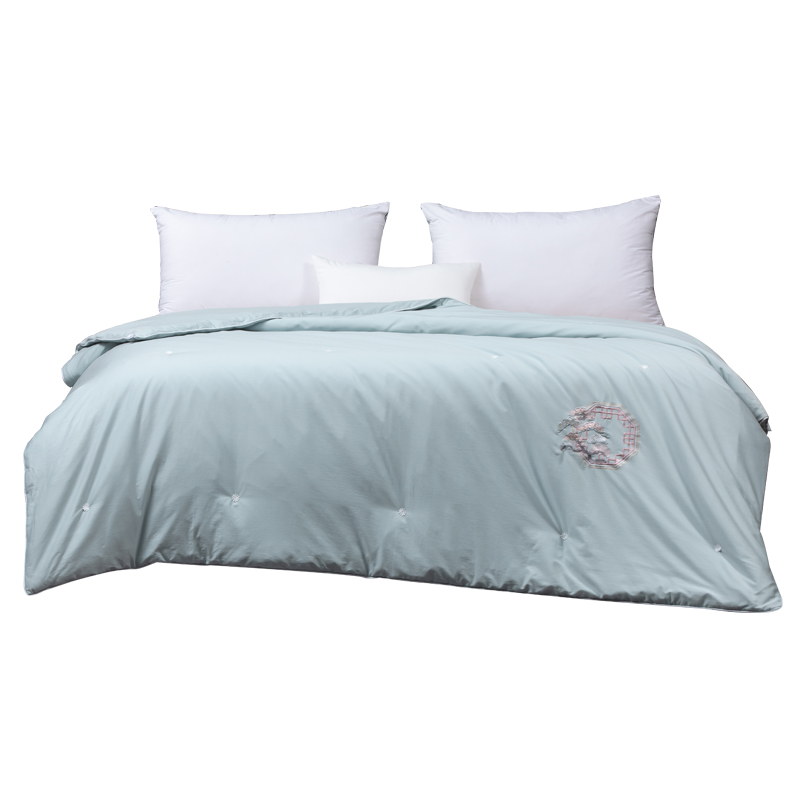 多喜爱-60支锦绣园纯蚕丝春秋被  203*229cm 蓝色（单位：床） 无色 203*229cm