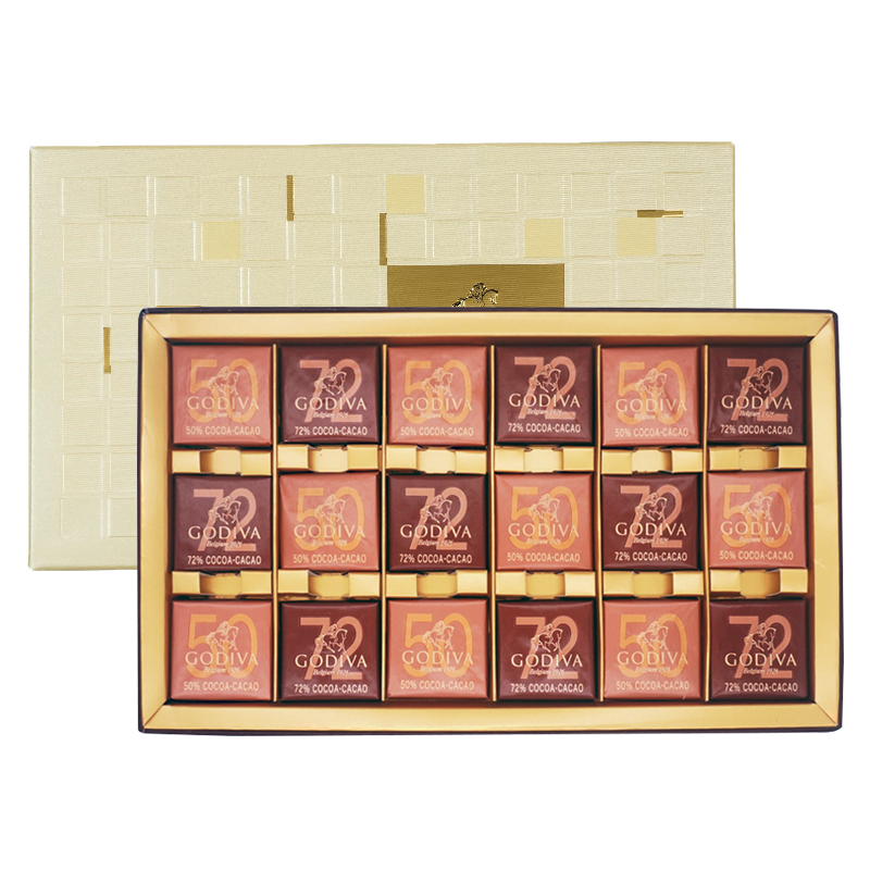 歌帝梵商务片装巧克力礼盒18片装90g 象牙色