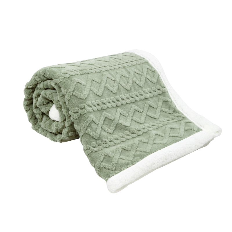 多喜爱-羊羔绒双层暖暖毯-豆绿150*200CM（单位：条） 无色