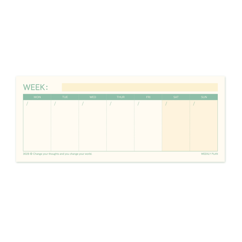 三年二班每日计划本笔记本本子学生学习时间管理神器自律打卡备忘录日程本考研可爱记事本/本 绿色（周计划）