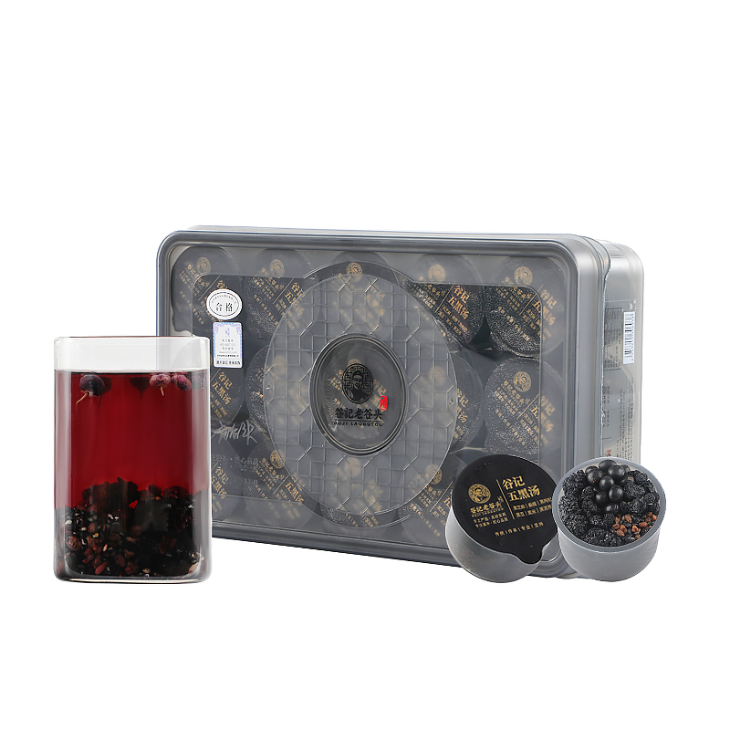 谷记老谷头 五黑茶汤810g（内含30罐）盒  