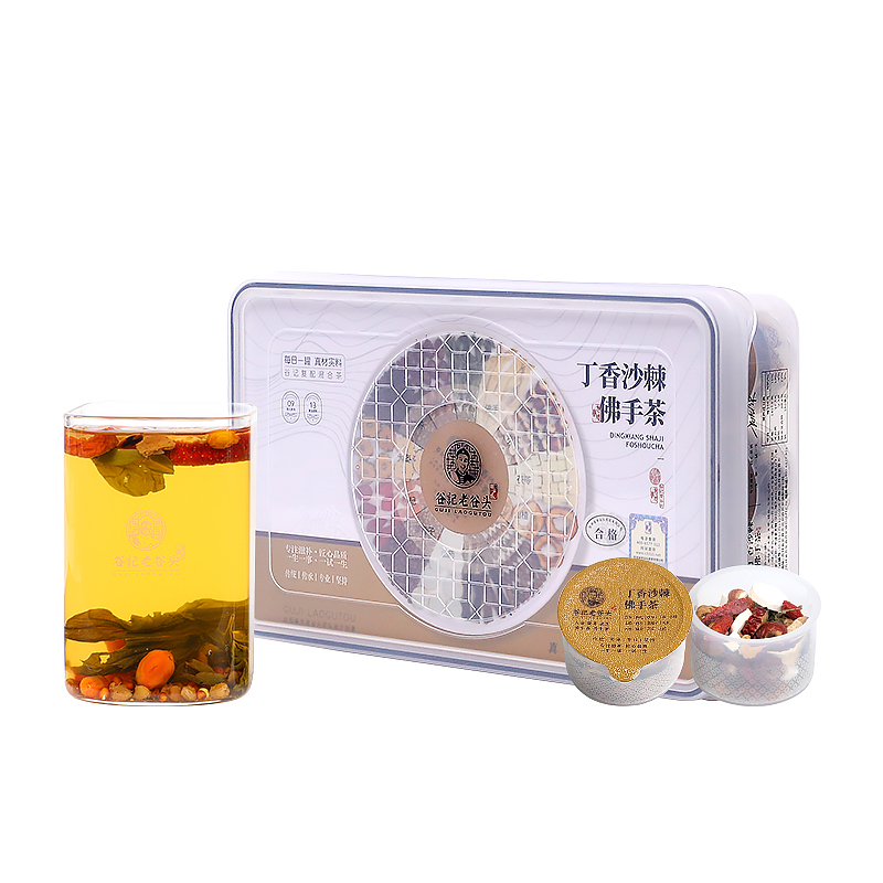 谷记老谷头 丁香沙棘佛手茶520g（内含30罐）（单位：盒） 混色