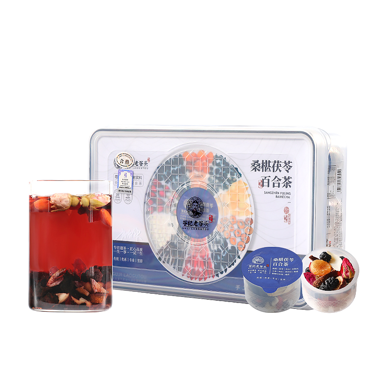 谷记老谷头 桑葚茯苓百合茶510g（内含30罐）盒  